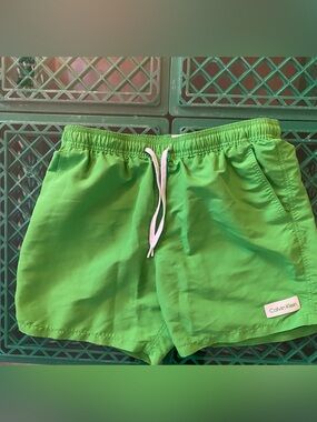 Calvin Klein Bright Green Women's Drawstring Shorts
